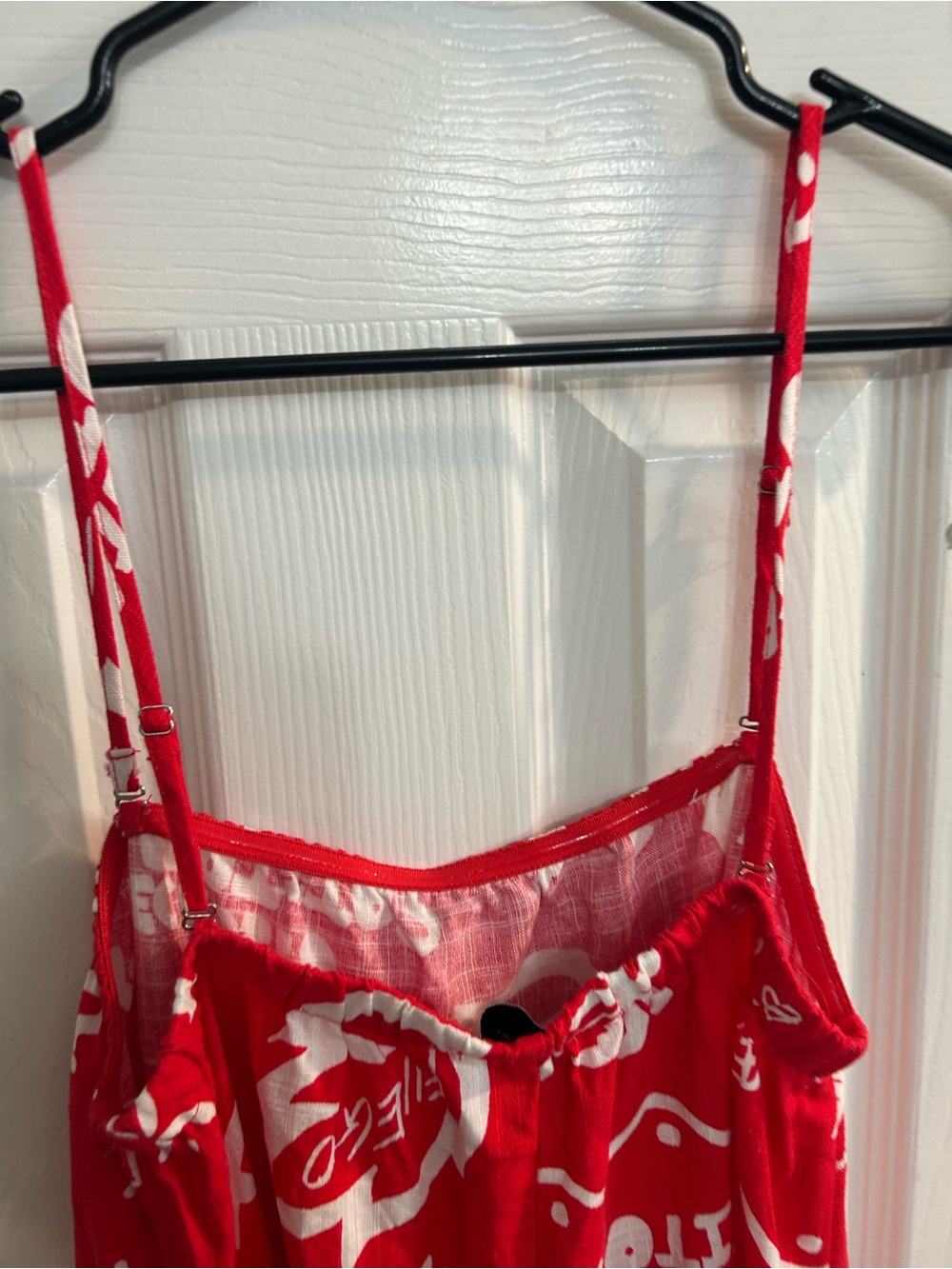 Paper heart by Anthropologie red white wine sleeveless linen blend dress Large - Picture 9 of 9